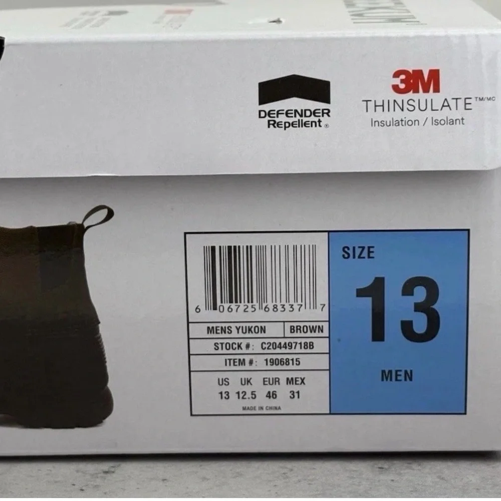 New Staheekum Yukon 3M Thinsulate Winter Snow Boots Men’s Size 13 Brown In Box